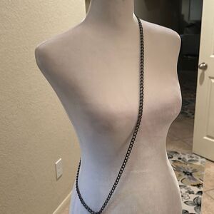 Unbranded 50" Attachable Long Wallet Crossbody Chain Gunmetal Silver Link New